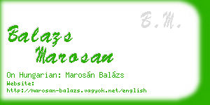 balazs marosan business card